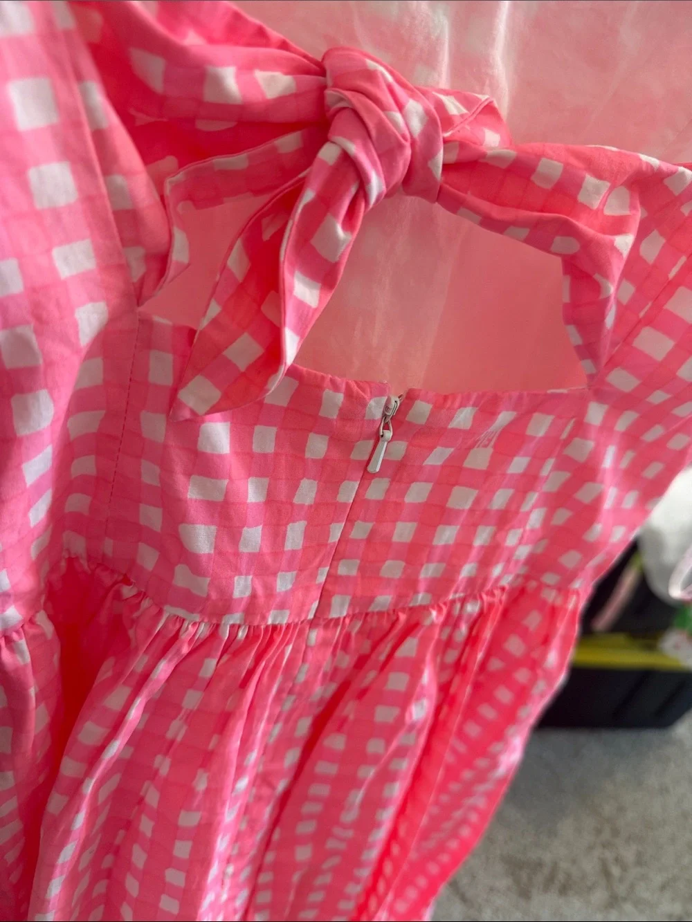 Lilly Pulitzer ❤️' Pink Gingham Sundress with Lace Trim